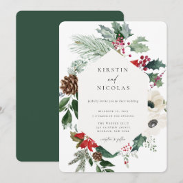 Invitación Boda de Invierno de Moda de Navidades Botánicos
