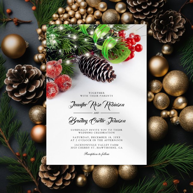 Invitación Boda de invierno de Navidad elegante (Subido por el creador)