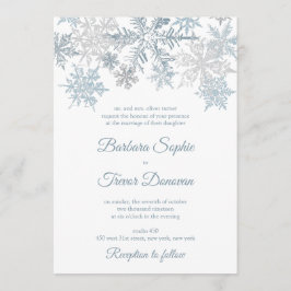 Invitación Boda de Invierno de Navidades con copos de nieve a