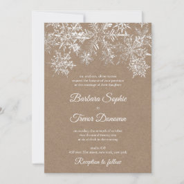 Invitación Boda de invierno de Navidades de copos de nieve bl