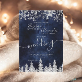 Invitación Boda de invierno de Navidades de la marina de pino