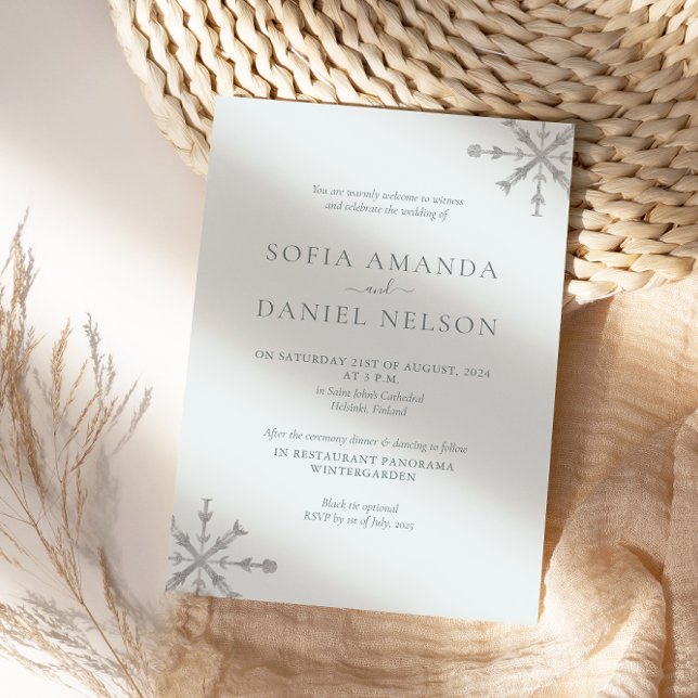 Invitación Boda de invierno de nieve minimalista (Subido por el creador)