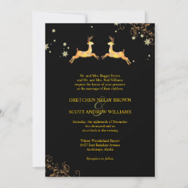 Invitación Boda de invierno de pareja de renos malcriados