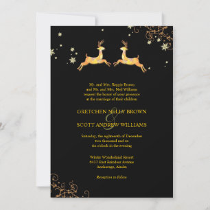 Invitación Boda de invierno de pareja de renos malcriados