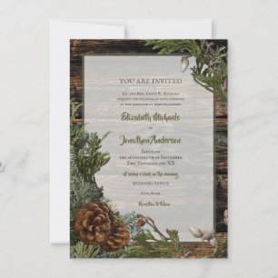 Invitación Boda de invierno de piña rústica