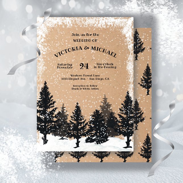 Invitación Boda de Invierno de Pinos de Woodland (Subido por el creador)