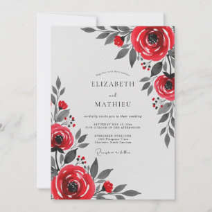 Invitación Boda de invierno de rojo pulido