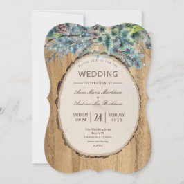 Invitación Boda de invierno de Rustic Pine Lodge