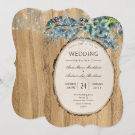 Invitación Boda de invierno de Rustic Pine Lodge