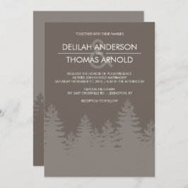 Invitación Boda de invierno de silueta de árbol verde moderno