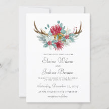 Boda de invierno de Woodland Deer Floral Antler