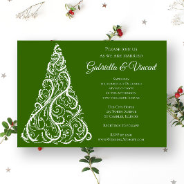Invitación Boda de Invierno del Árbol de Navidad Verde