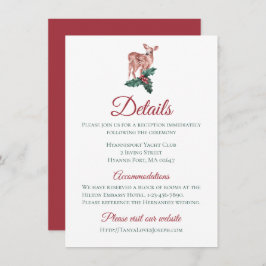 Invitación Boda de invierno detalla Navidades flores de reno