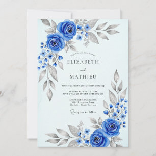 Invitación Boda de invierno divina azul real