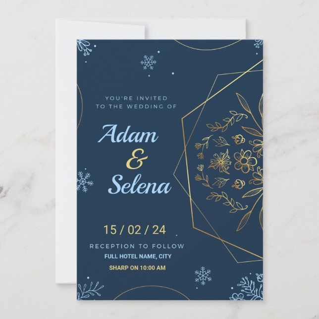 Invitación Boda de invierno elegante (Anverso)