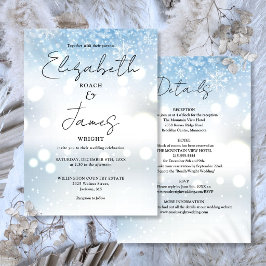 Invitación Boda de invierno elegante todo en uno