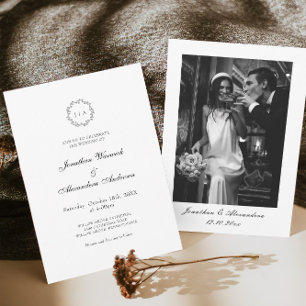 Invitación Boda de invierno en blanco y negro