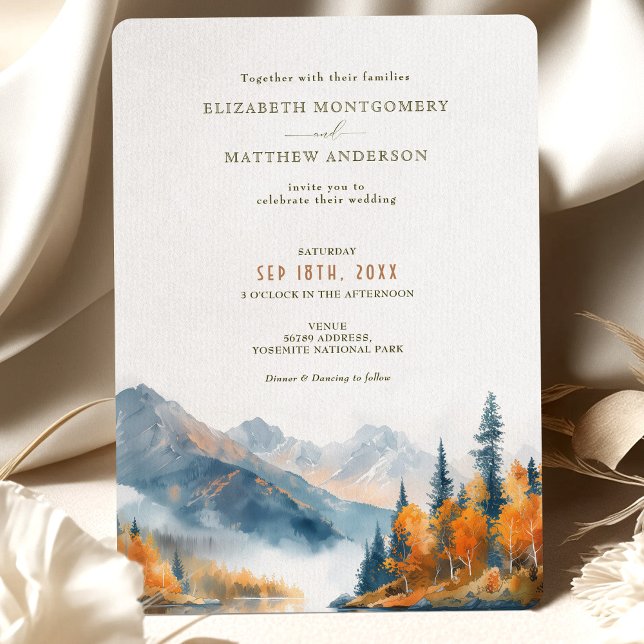 Invitación Boda de Invierno en el Lago Rustic Mountains (Subido por el creador)