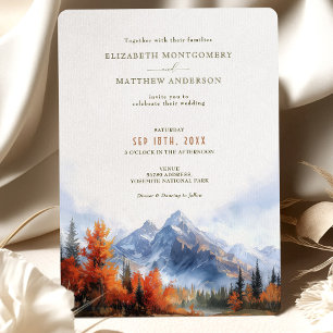 Invitación Boda de Invierno en el Lago Rustic Mountains