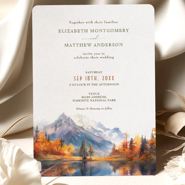 Invitación Boda de Invierno en el Lago Rustic Mountains (Subido por el creador)