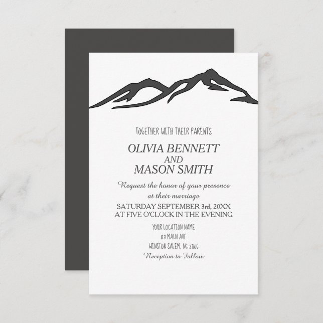 Invitación Boda de invierno en el país de los lagos de las Mo (Anverso / Reverso)