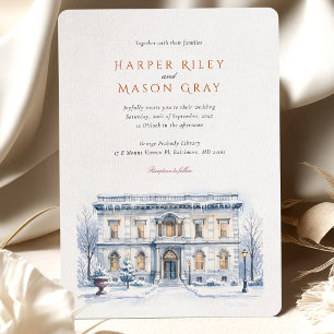 Invitación Boda de invierno en la Biblioteca George Peabody