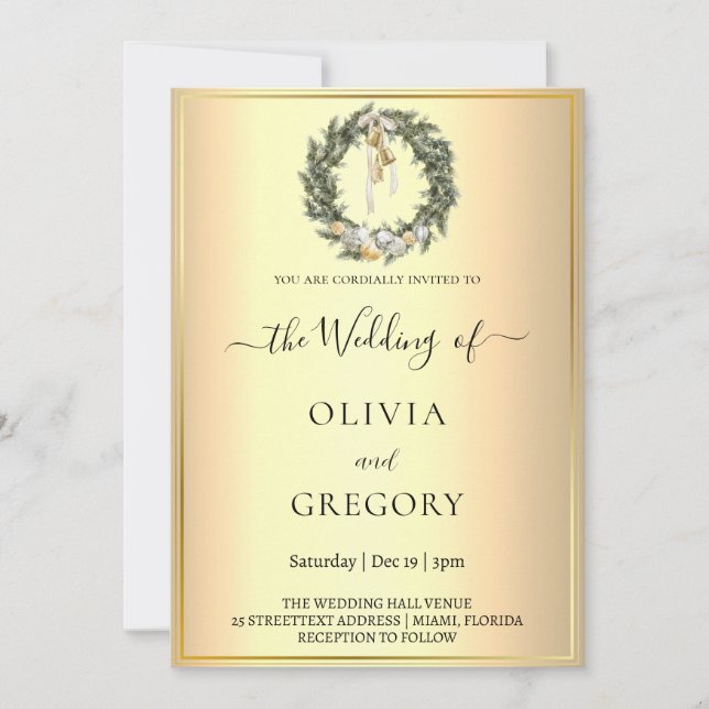 Invitación Boda de invierno en moda (Anverso)