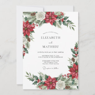 Invitación Boda de Invierno Exquisita Roja