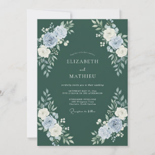 Invitación Boda de invierno exuberante en verde cazador