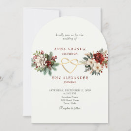 Invitación Boda de invierno floral rústica