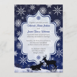 Invitación Boda de invierno | FUX Burlap, Snowflakes, Deer