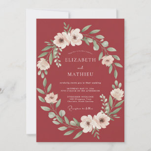 Invitación Boda de invierno gloriosa de Borgoña