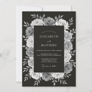 Invitación Boda de invierno gloriosa de carbón