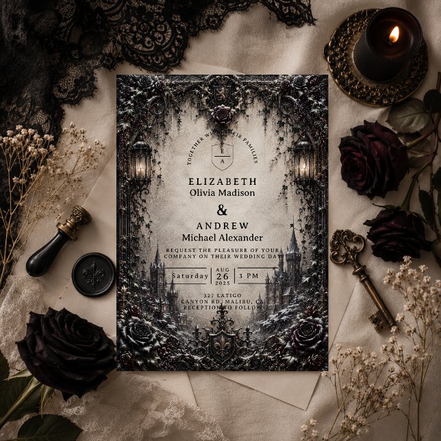 Invitación Boda de invierno gótica elegante (Subido por el creador)