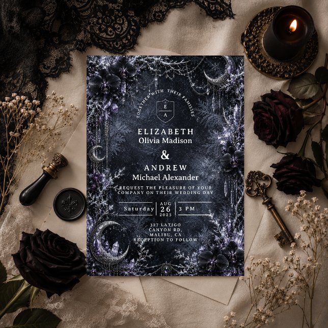 Invitación Boda de invierno gótica encantada (Subido por el creador)