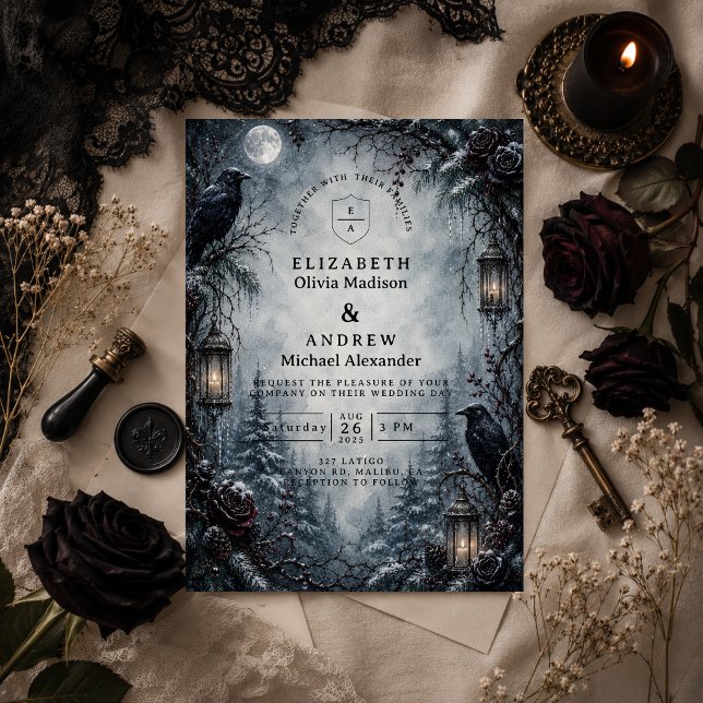 Invitación Boda de invierno gótica romántica (Subido por el creador)