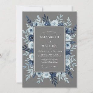 Invitación Boda de invierno gris refinada