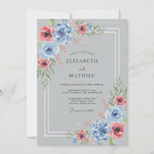 Invitación Boda de invierno luminosa gris plateado