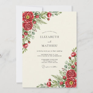 Invitación Boda de invierno lustrosa de arándano