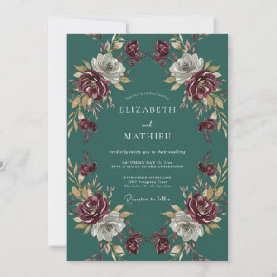 Invitación Boda de invierno magnífica en color turquesa