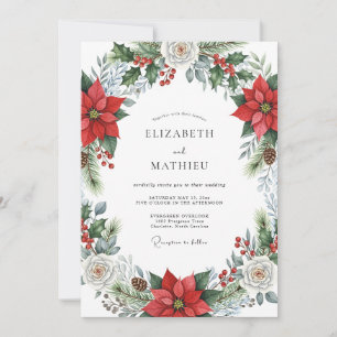 Invitación Boda de invierno majestuosa carmesí
