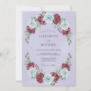 Invitación Boda de invierno majestuosa de lavanda