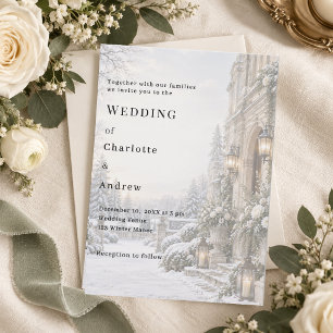 Invitación Boda de Invierno Mansión Patrimonio Lujo Discreto