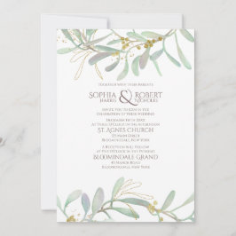 Invitación Boda de invierno Mistletoe Escarcha