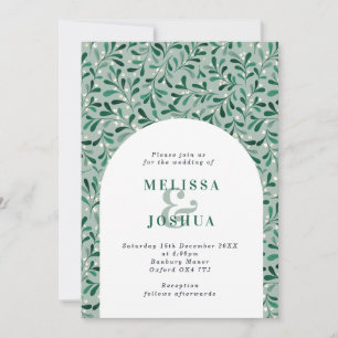 Invitación Boda de Invierno Moderna Mistletoe Arch