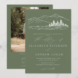 Invitación Boda de invierno | Montañas Rústicas del Bosque Pi