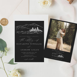 Invitación Boda de invierno | Montañas Rústicas del Bosque Pi