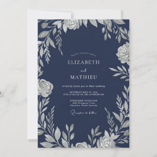 Invitación Boda de invierno noble de la marina