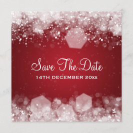 Invitación Boda de Invierno Noche Brillante Rojo
