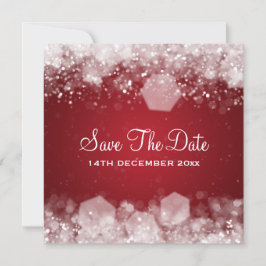 Invitación Boda de Invierno Noche Esparkling Red